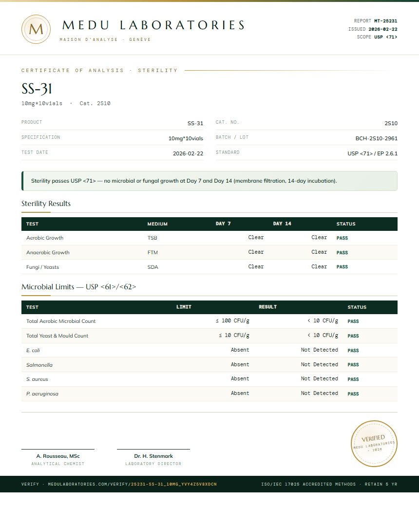 SS-31 Sterility report by Medutest